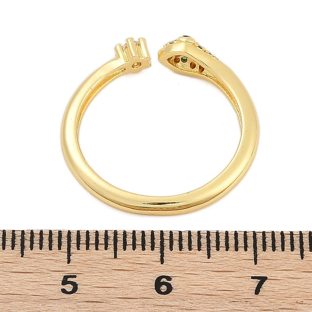 Anillo ajustable serpiente punto de luz zircón baño de oro / unidad2