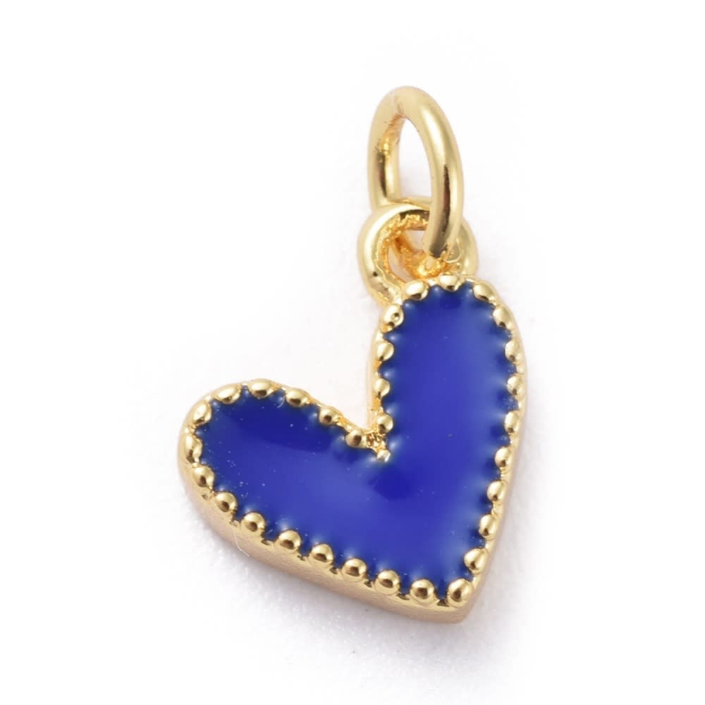 Dije esmaltado mini corazón heart 9 mm baño de oro / unidad4