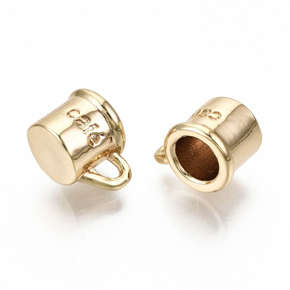 Dije colgante taza de café 6.5 mm baño de oro / unidad3
