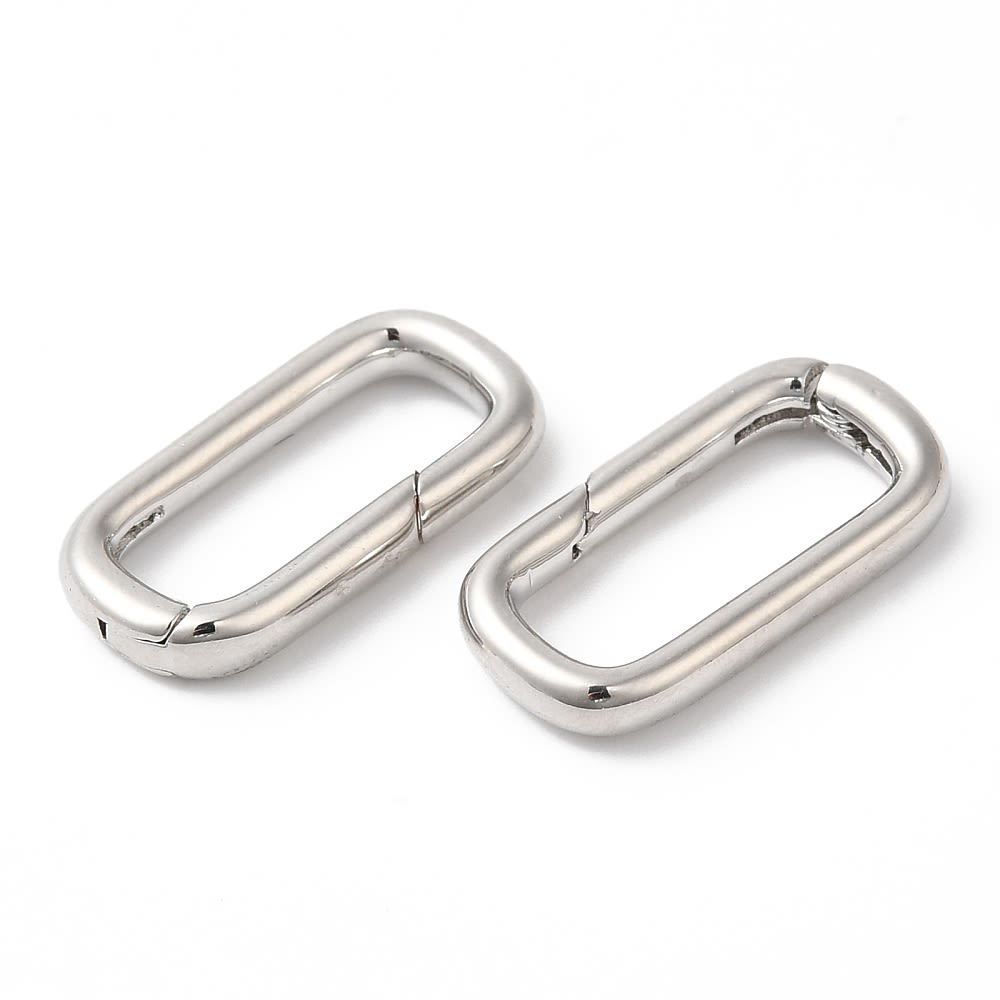 Anillo broche aro cerrado con cierre resorte 19.5x10 mm baño oro / unidad3