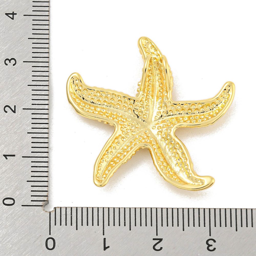 Maxi dije pasador estrella de mar 32 mm baño de oro / unidad3