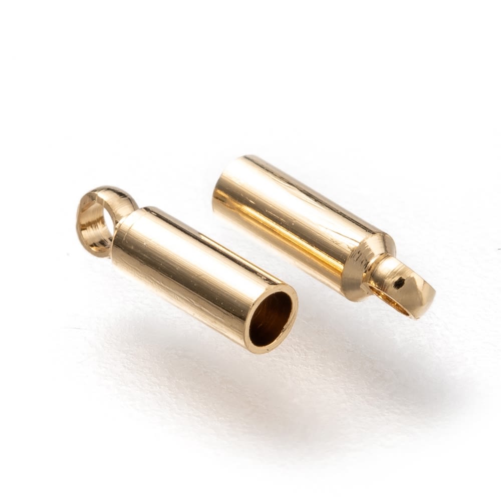Terminal campana tapa cuero 1.5 mm baño de oro / 10 uds2