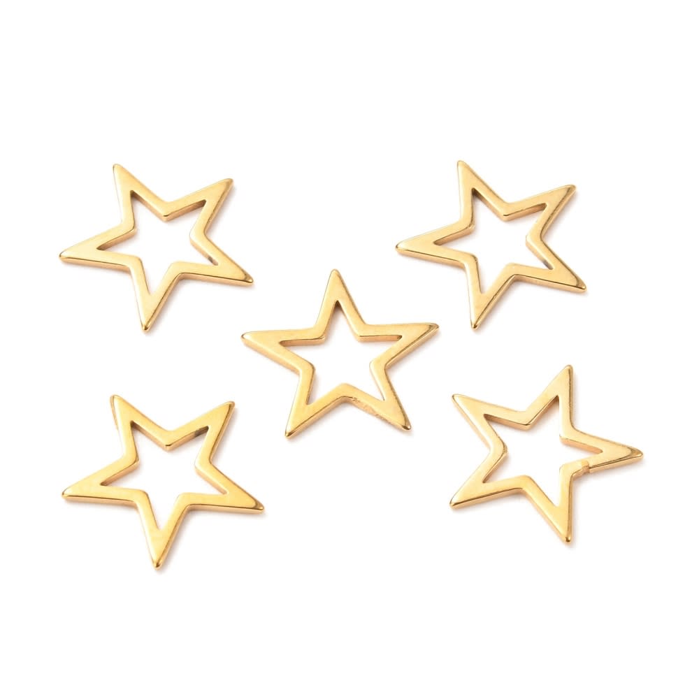 Figura cerrada estrella corazón círculo acero dorado / unidad3