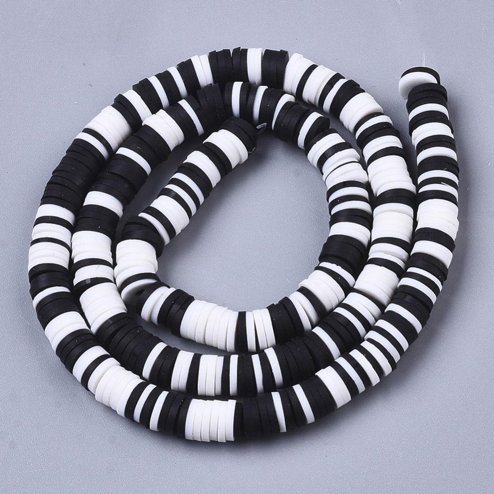Sarta cuentas disco arcilla polimérica color surtido fimo 6 mm / tira4