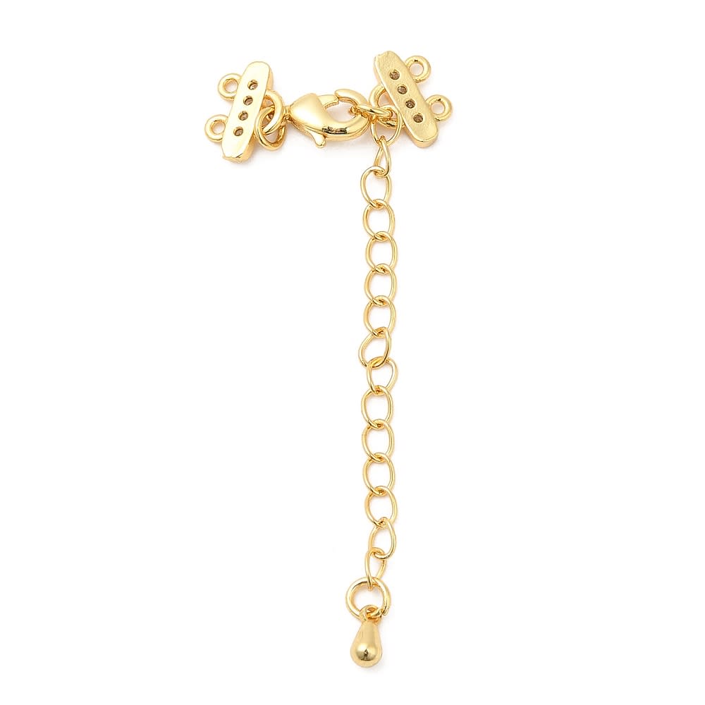 Set Terminal araña con broche y alargador baño oro / par2