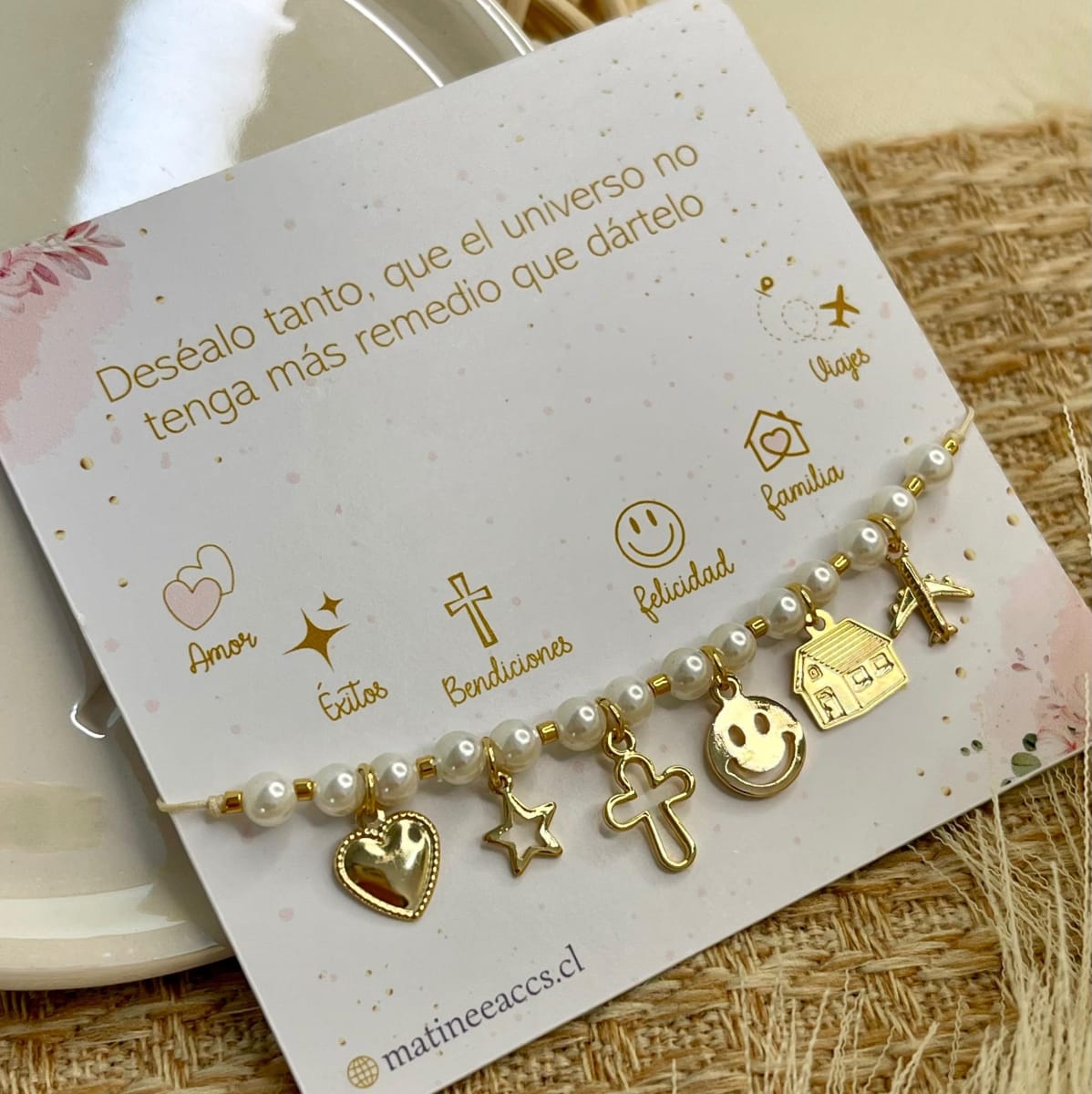 Pulseras de los deseos personalizada con perlas / unidad1