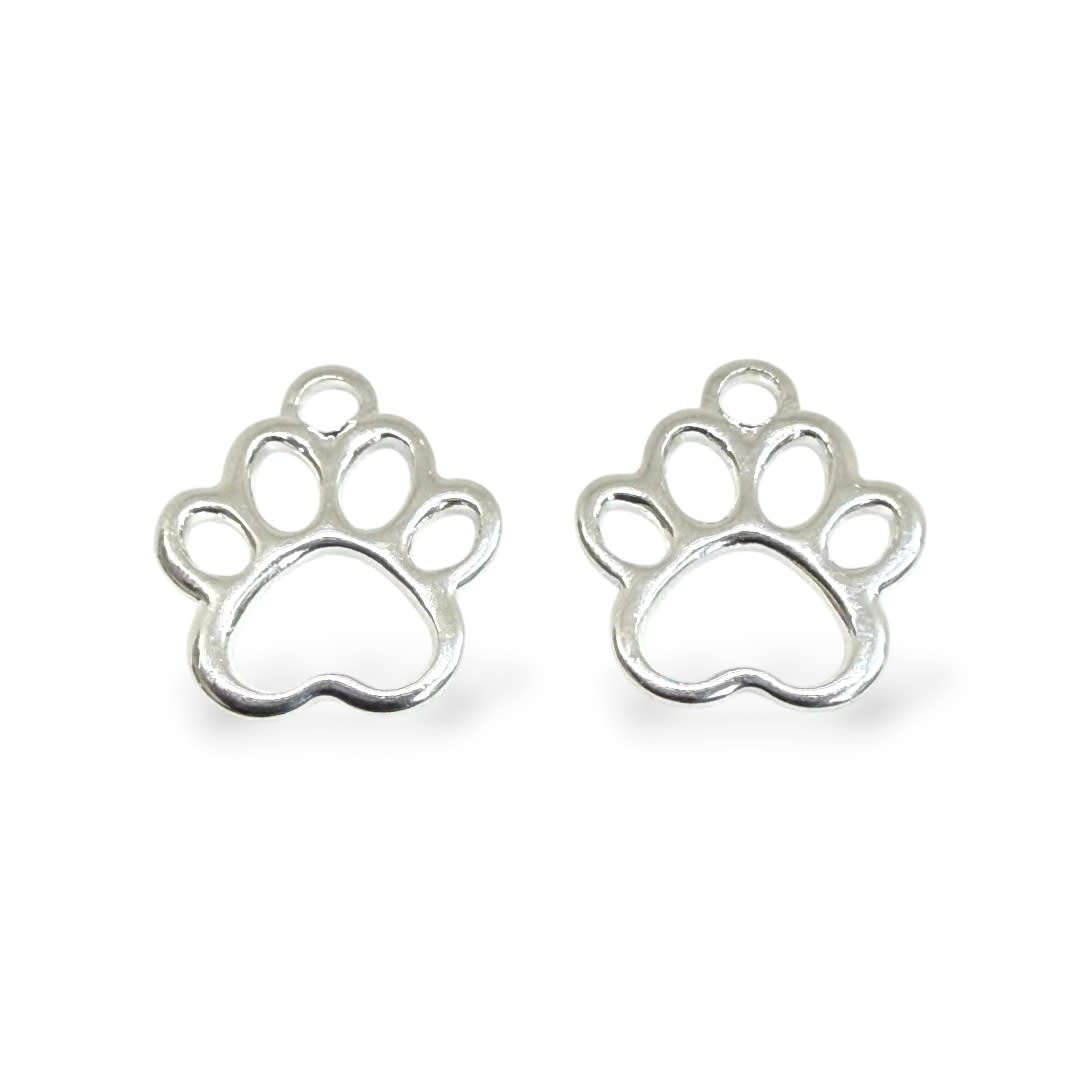 Mini dije huella mascota 8 mm baño de plata / unidad1