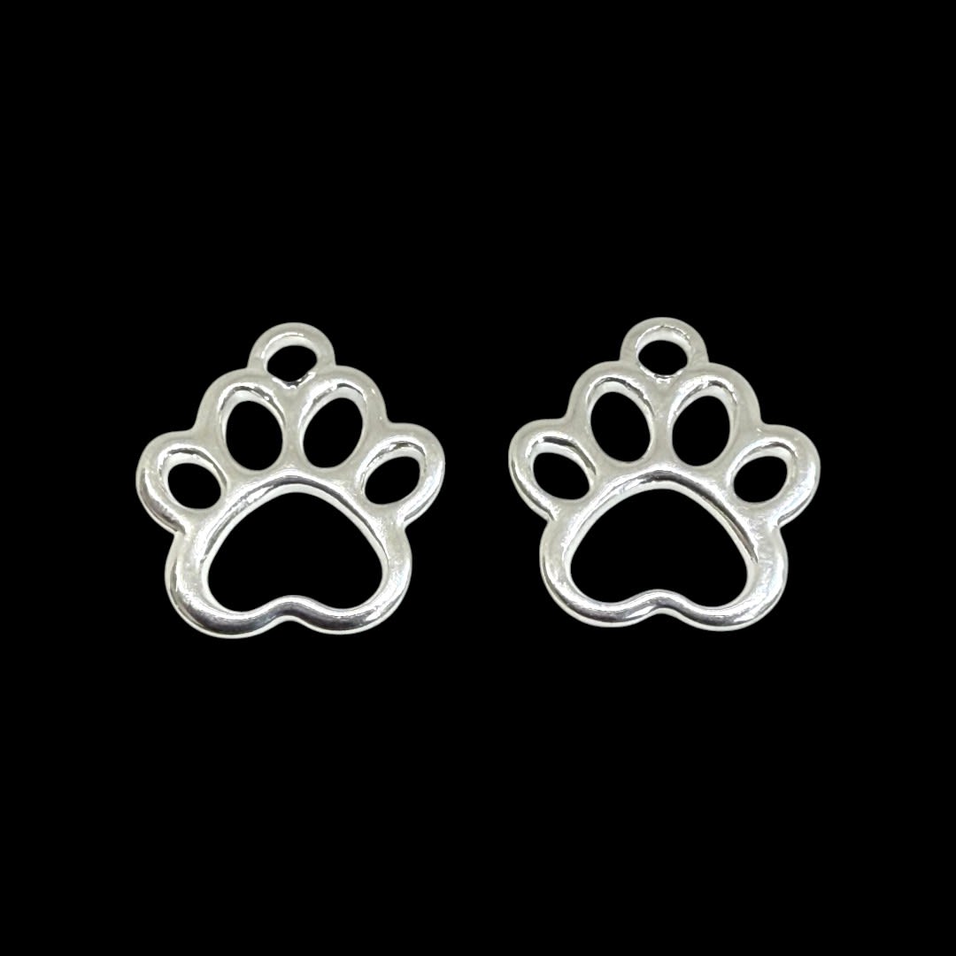 Mini dije huella mascota 8 mm baño de plata / unidad3