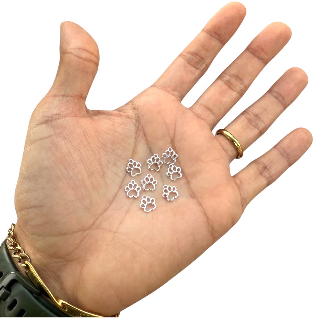 Mini dije huella mascota 8 mm baño de plata / unidad2