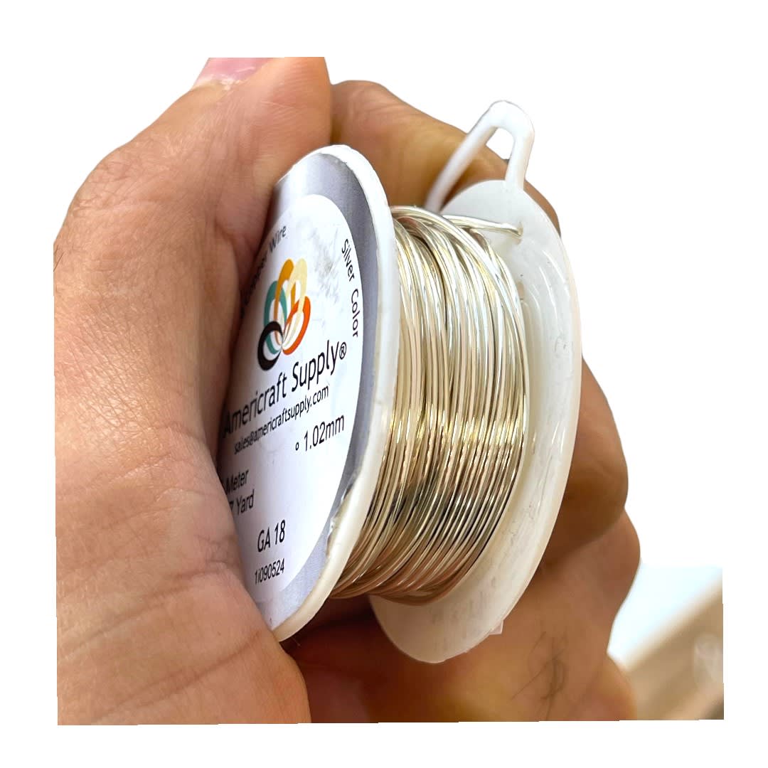 Alambre calibre 18 plateado americraft supply silver / Rollo2
