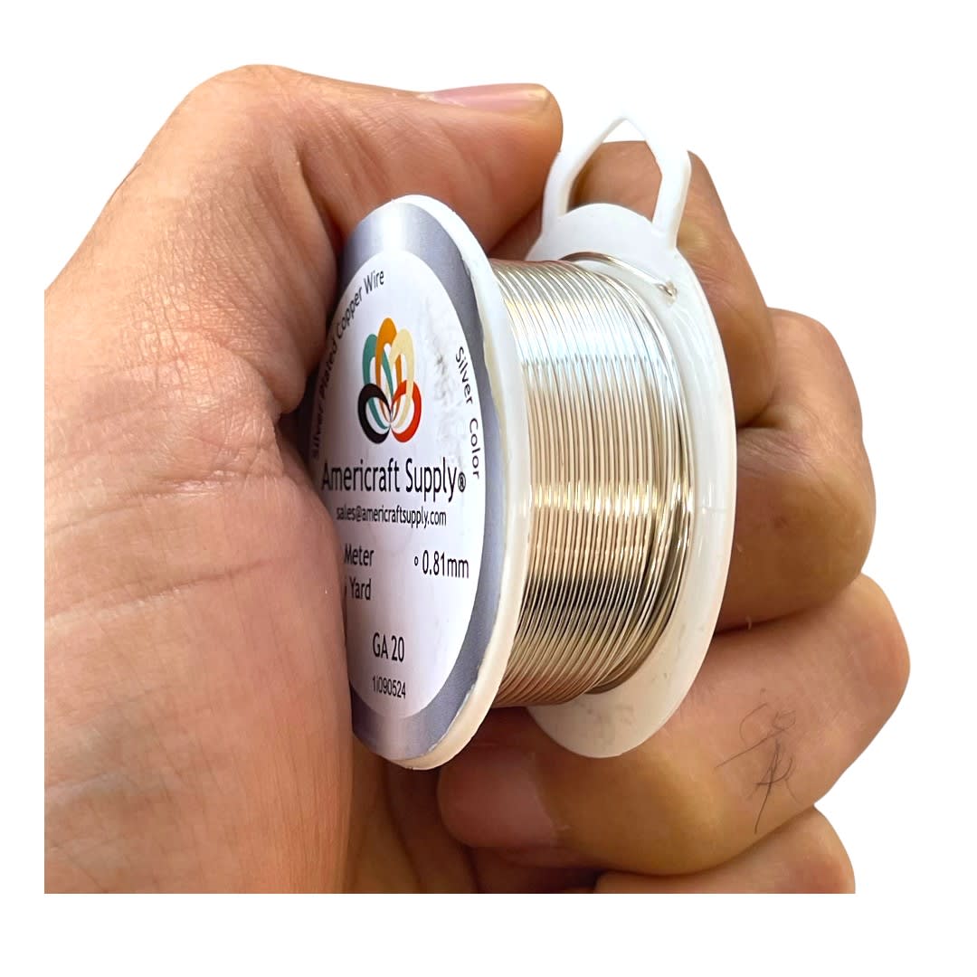 Alambre calibre 20 plateado americraft supply silver / Rollo2