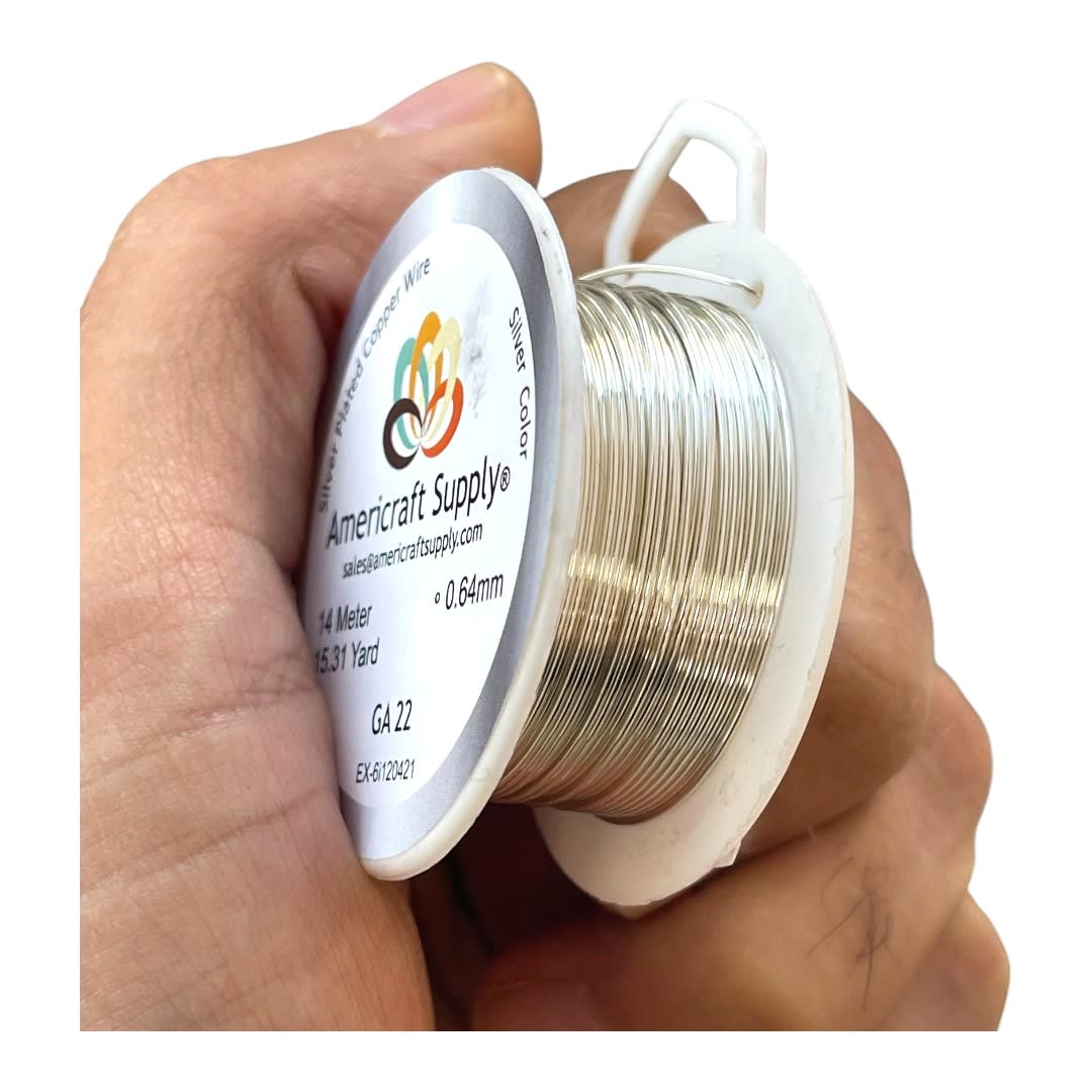 Alambre calibre 22 plateado americraft supply silver / Rollo2