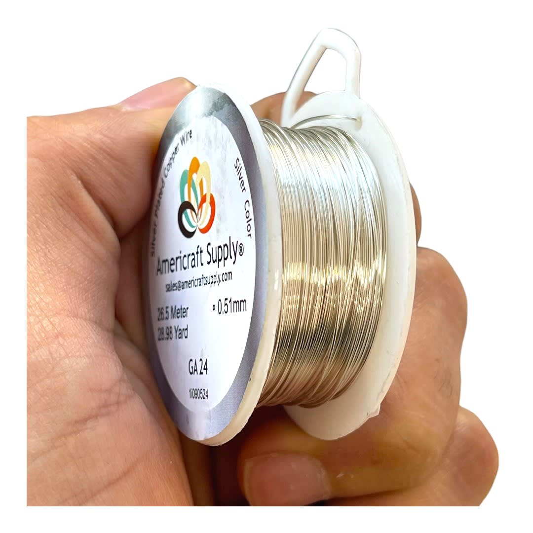 Alambre calibre 24 plateado americraft supply silver / Rollo2