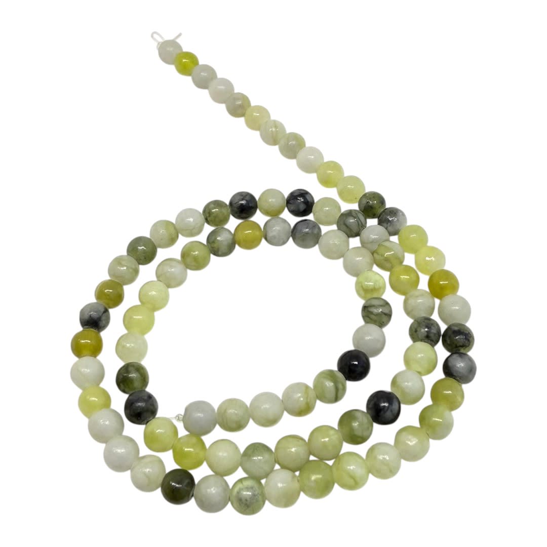 Sarta abalorios cuentas piedra serpentina / tira3