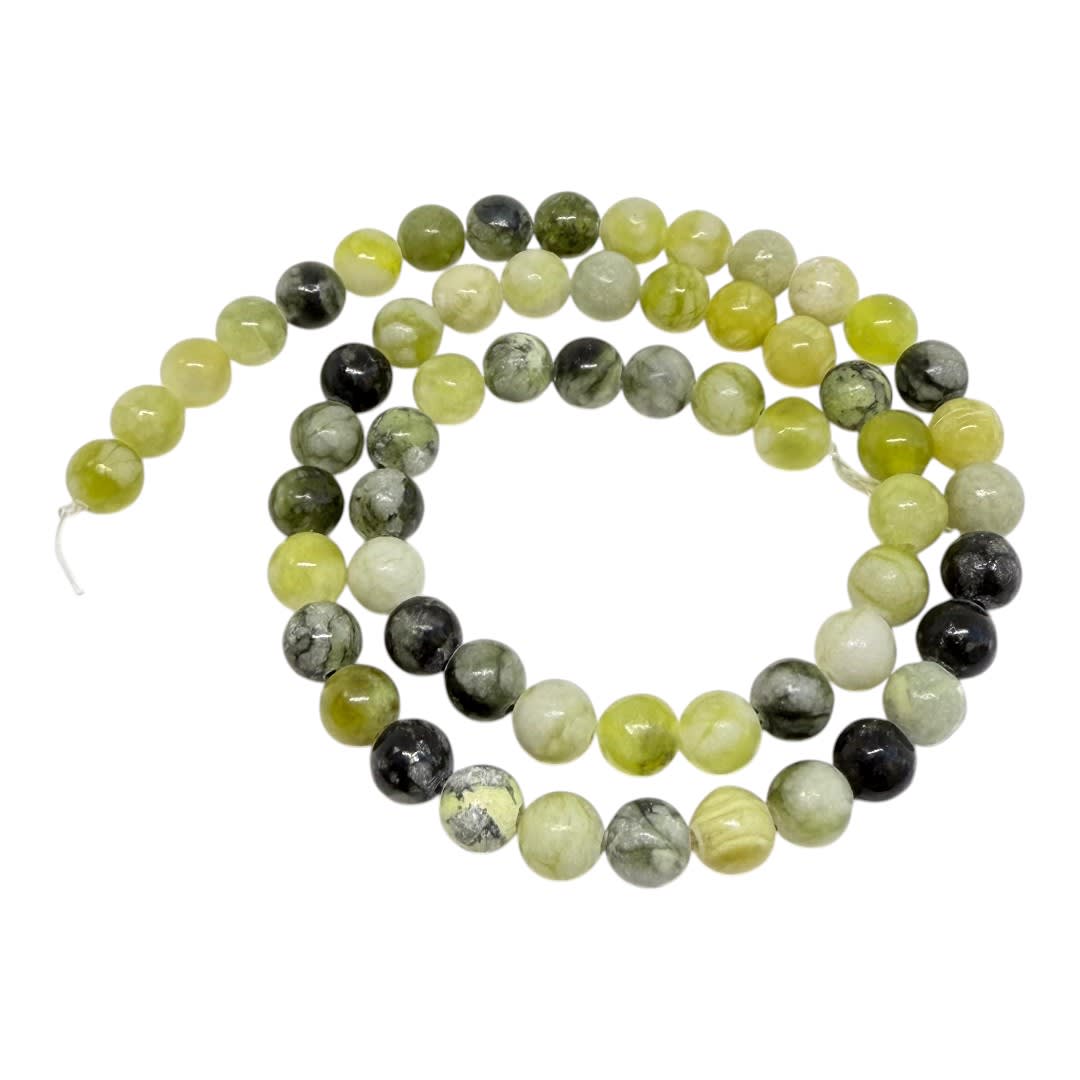 Sarta abalorios cuentas piedra serpentina / tira2