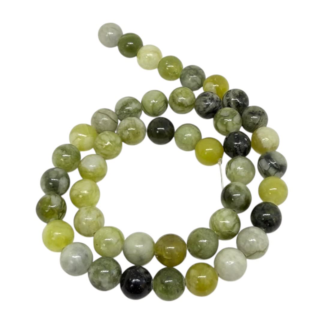 Sarta abalorios cuentas piedra serpentina / tira1