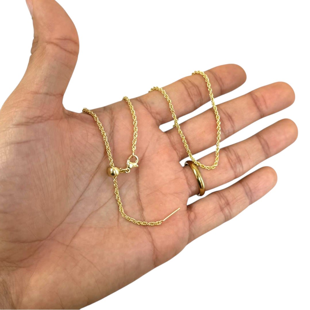 Cadena armada ajustable tourbillón 2 mm aguja baño oro / unidad2