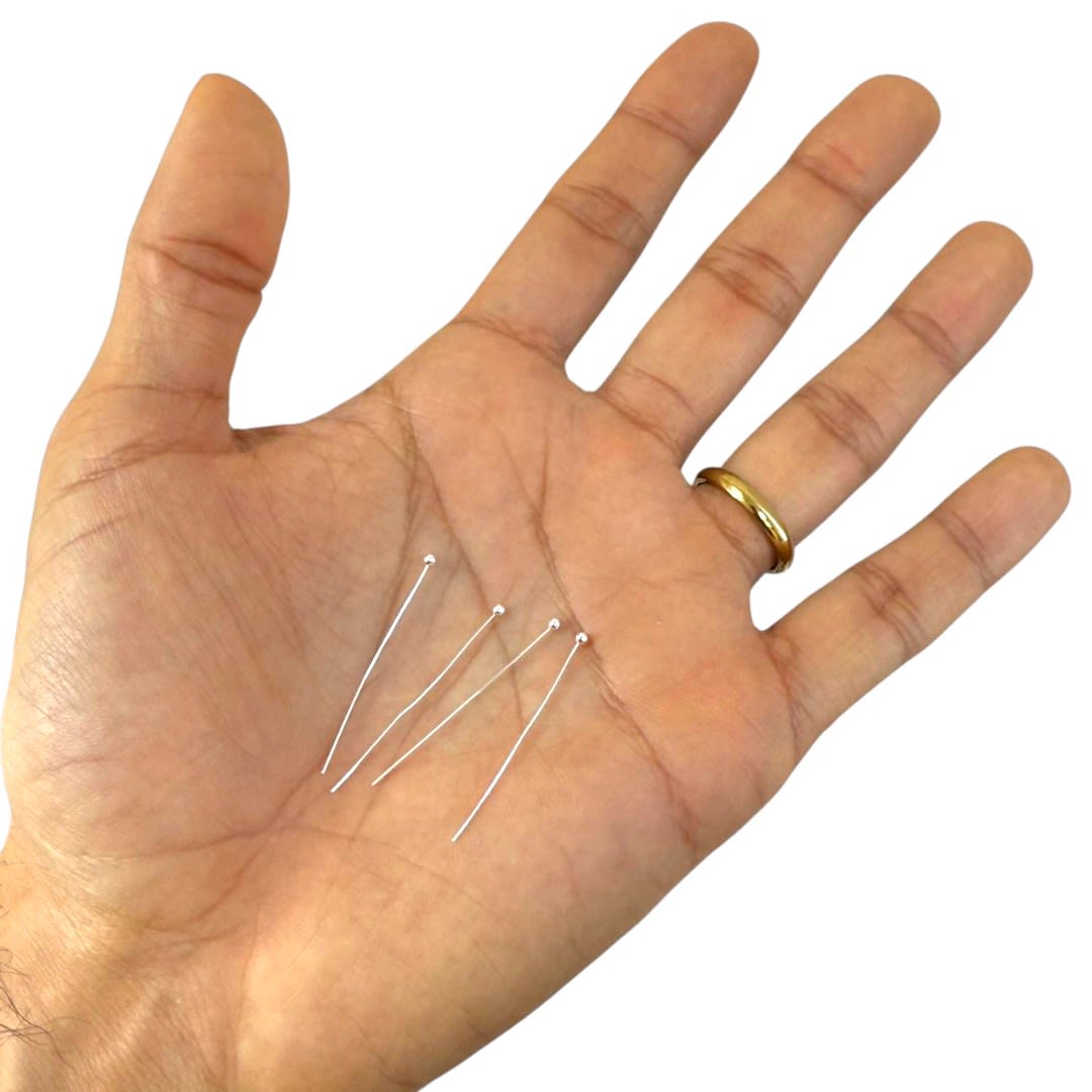 Alfiler vastago cabeza bola baño de plata / gramo2