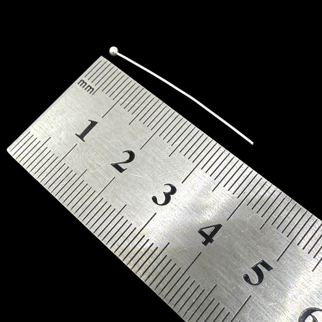 Alfiler vastago cabeza bola baño de plata / gramo3