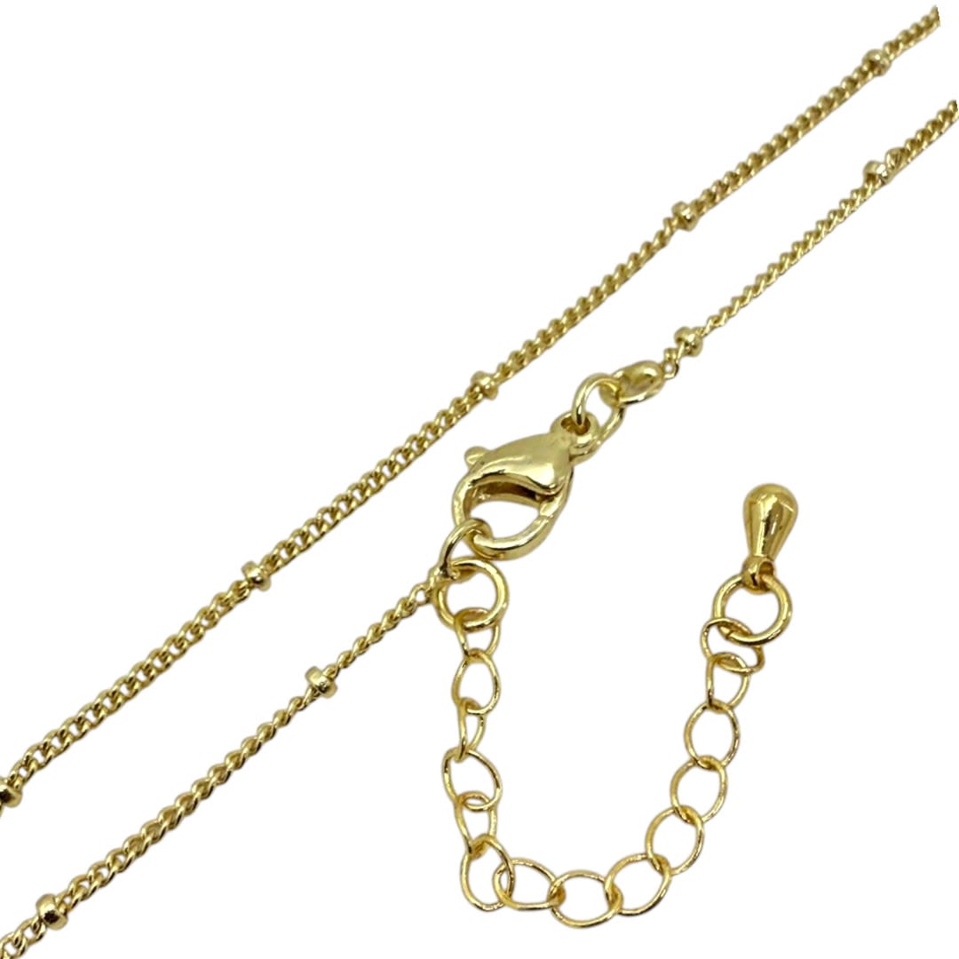 Cadena armada tejido balines 1 mm baño oro / unidad3