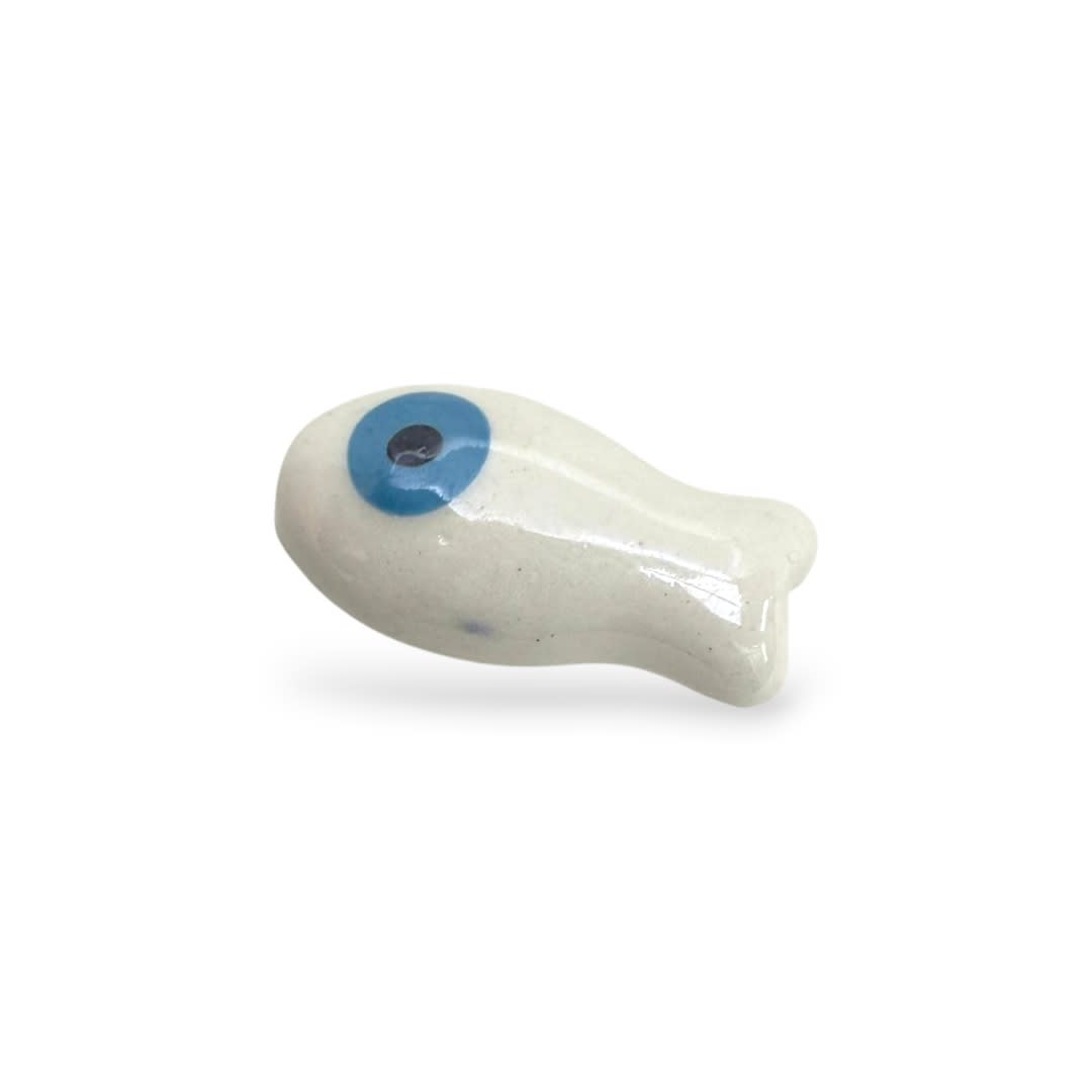 Pasador ojo turco nazar pez peces 19.5 mm porcelana / unidad18
