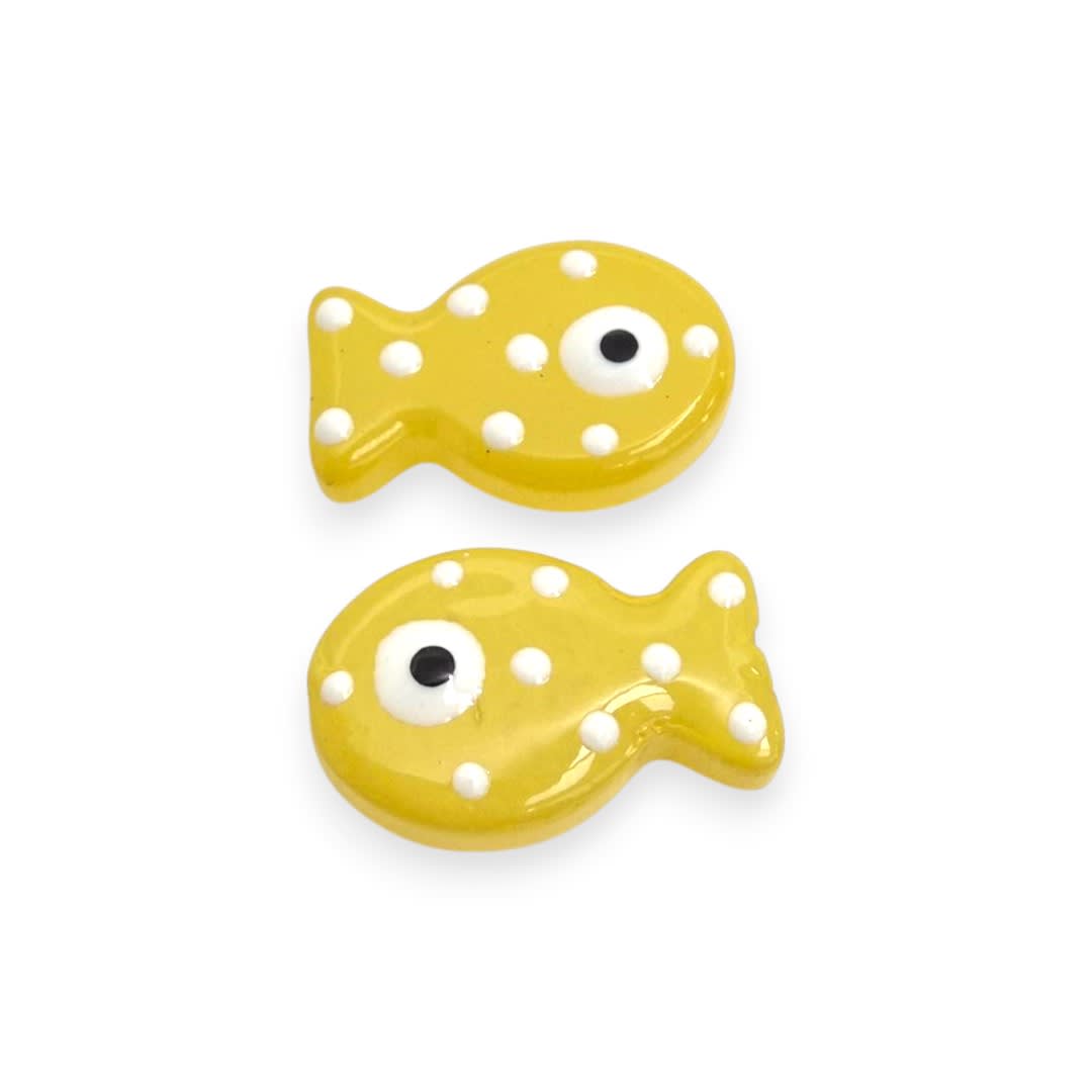 Dije pasador Pez pescado 19.5 mm murano / unidad10