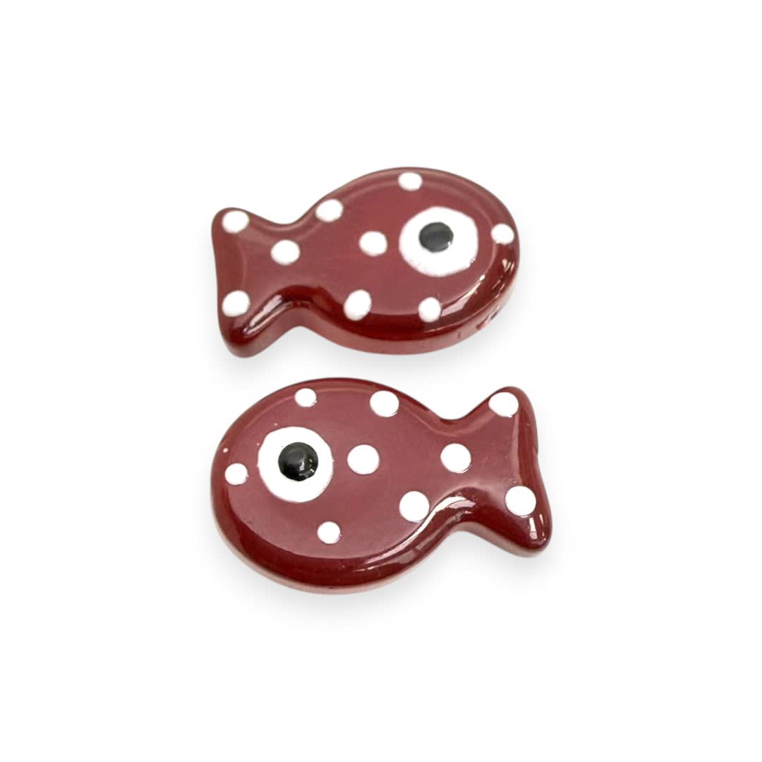 Dije pasador Pez pescado 19.5 mm murano / unidad7