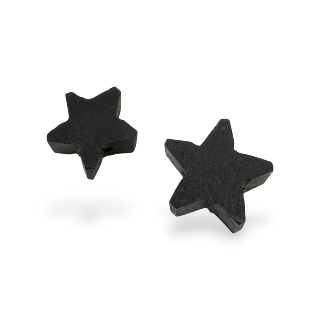 Dije pasador azabache estrella 10 a 12 mm / unidad1
