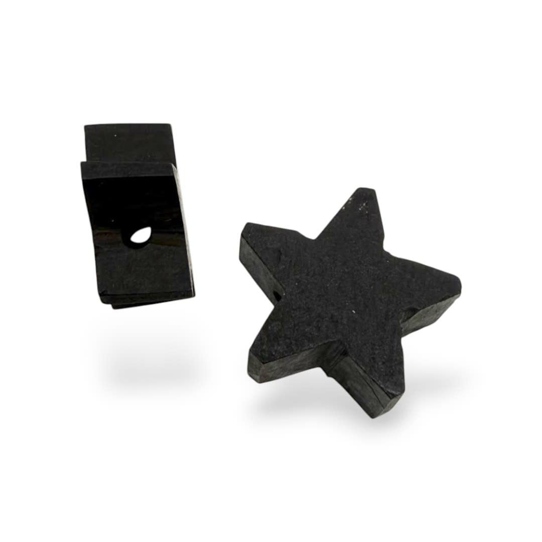 Dije pasador azabache estrella 10 a 12 mm / unidad3