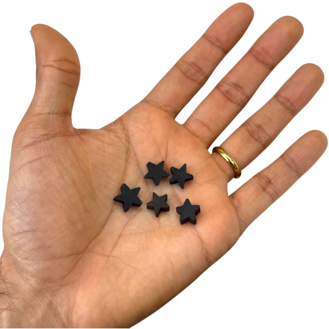 Dije pasador azabache estrella 10 a 12 mm / unidad2