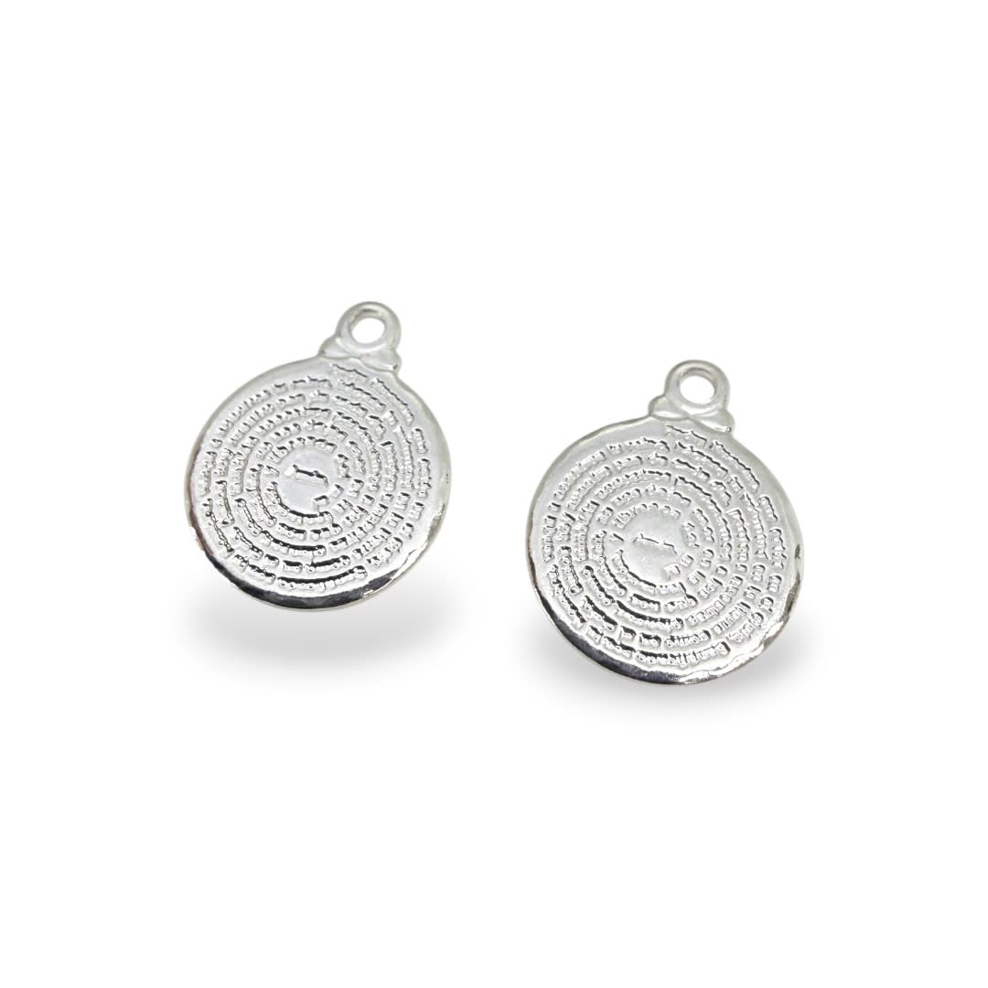 Dije colgante padre nuestro oración religioso 11 mm baño plata / unidad1
