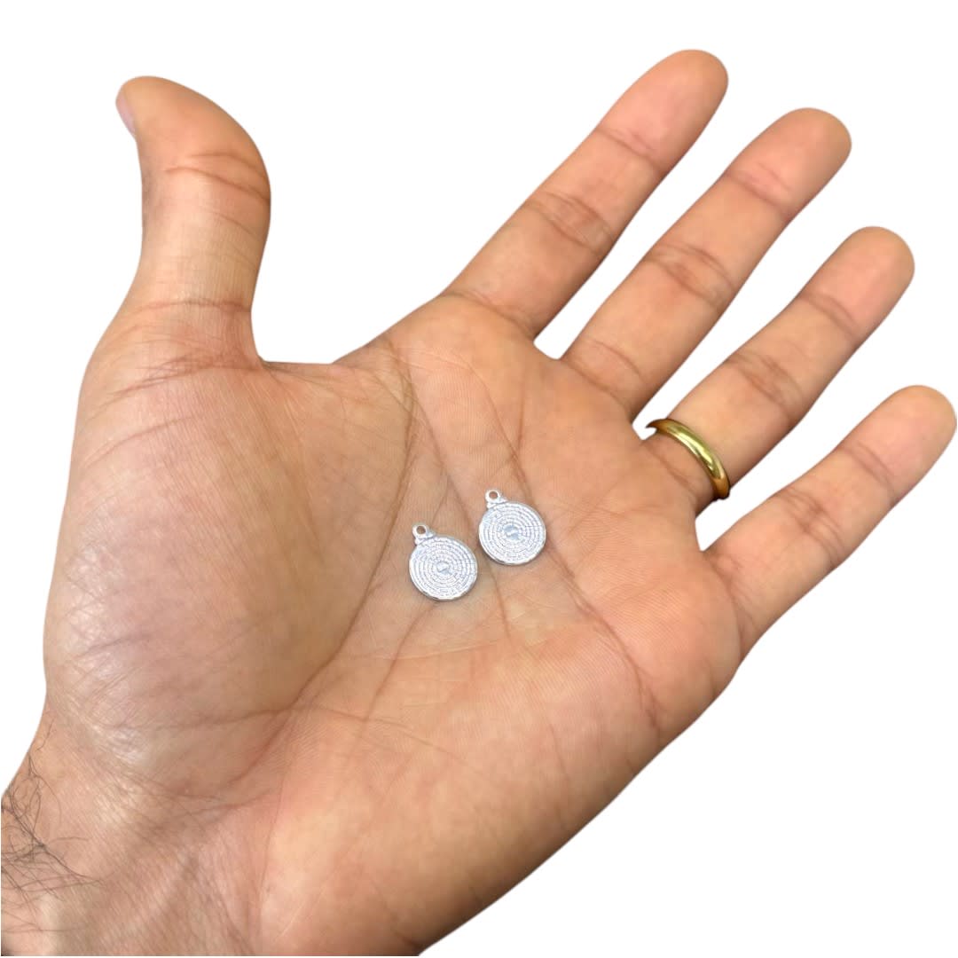 Dije colgante padre nuestro oración religioso 11 mm baño plata / unidad2