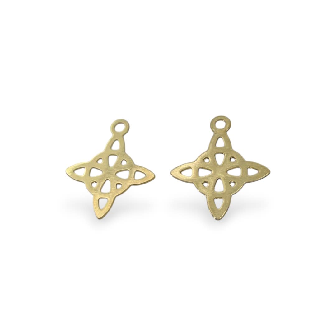 Mini dije nudo de bruja 14 mm gold-filled / unidad1