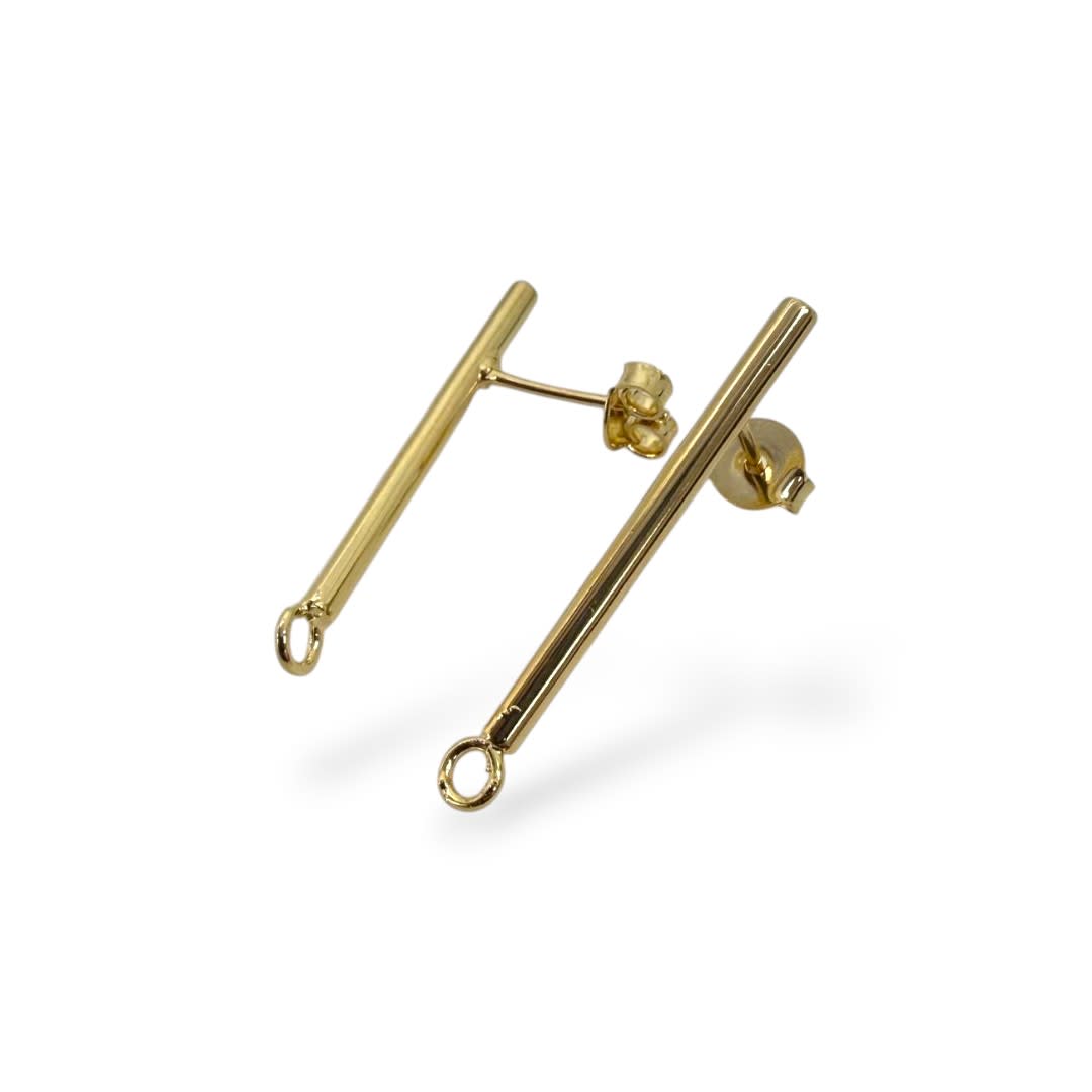 Base de aros topito tubo 30x2 mm baño de oro / par1