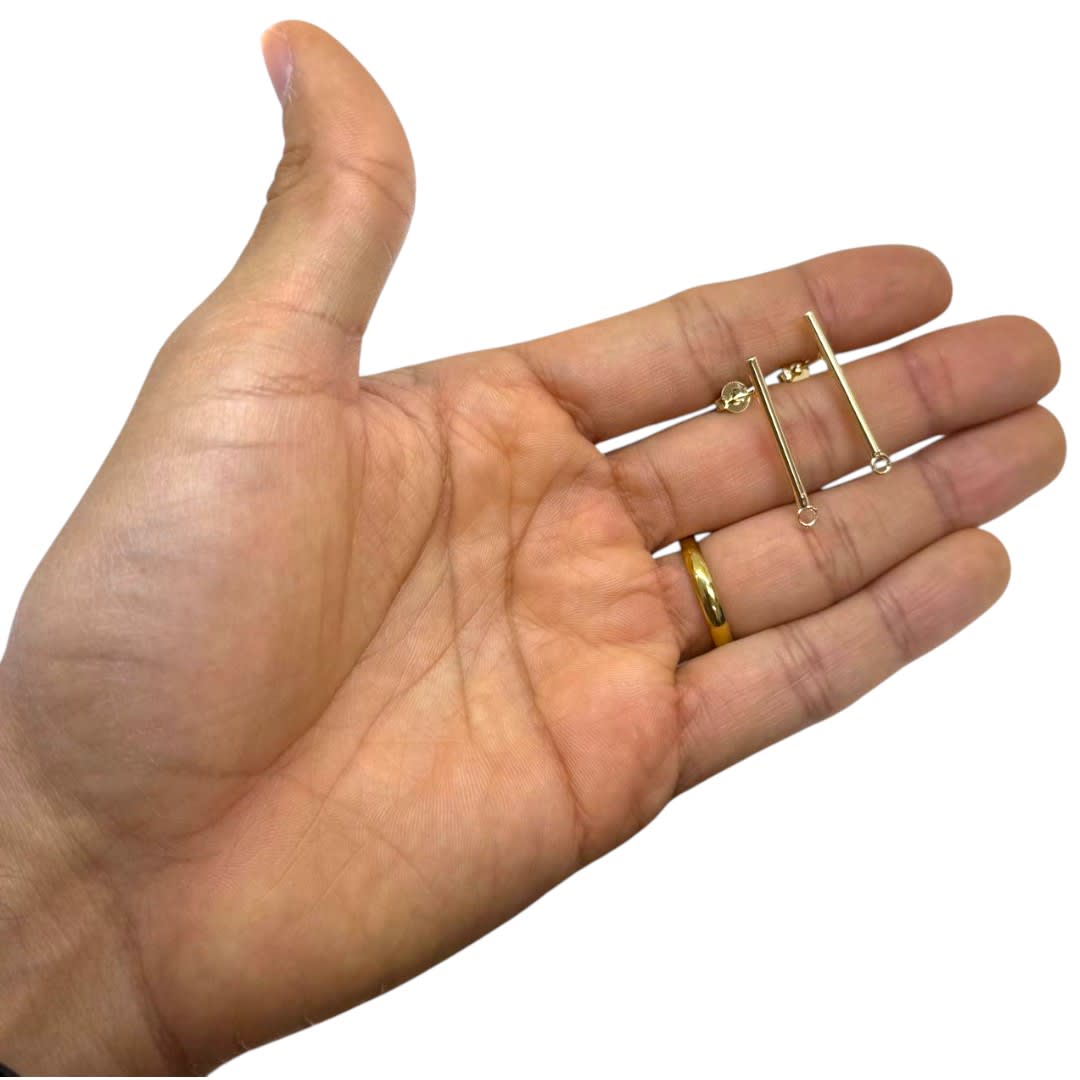 Base de aros topito tubo 30x2 mm baño de oro / par2