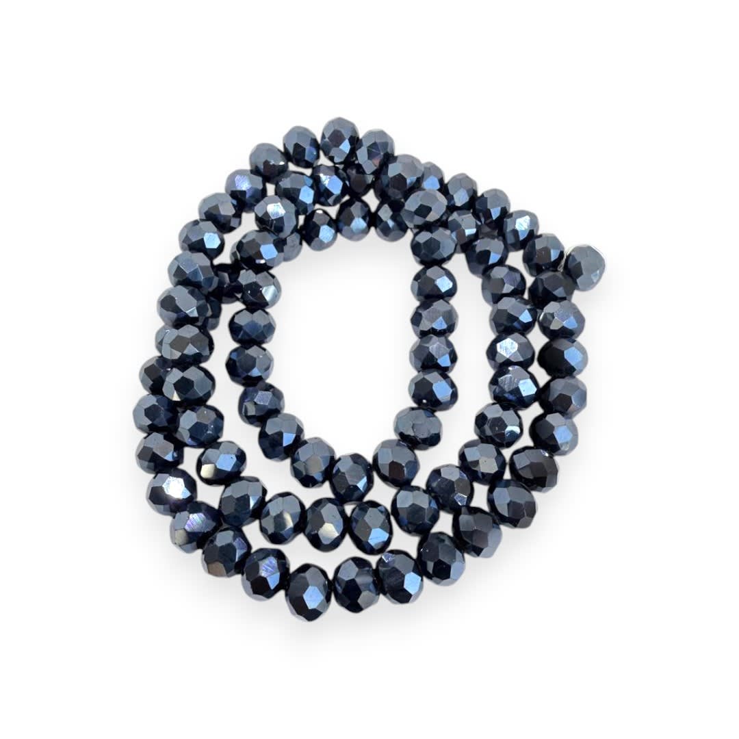 Sarta cristales 6 mm murano facetado unicolor / tira18