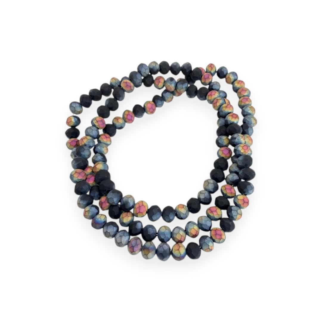 Sarta cristales 4 mm murano facetado combinado / tira14