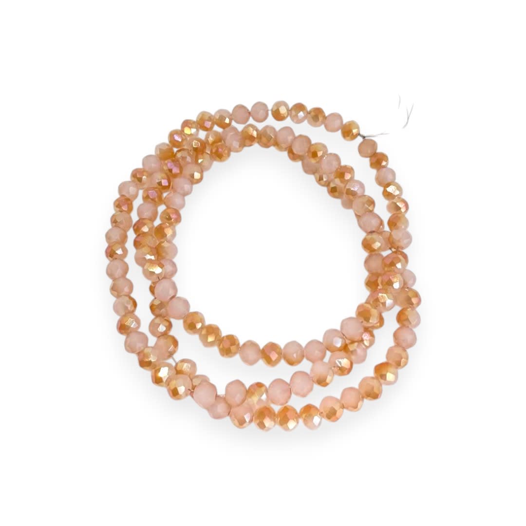 Sarta cristales 3 mm murano facetado metalizado / tira9