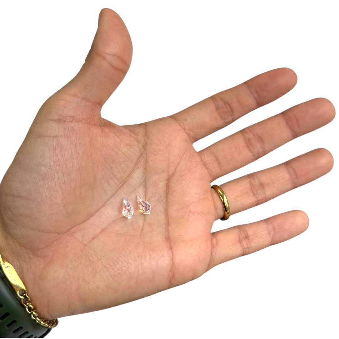 Pasador cristal chino tornasolado 11x5 mm gota / unidad3