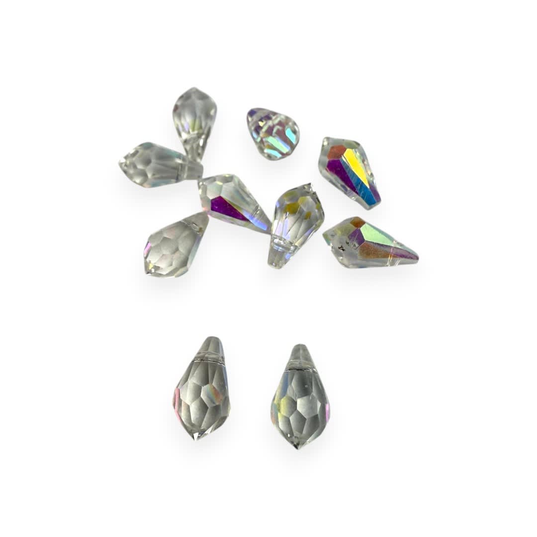 Pasador cristal chino tornasolado 11x5 mm gota / unidad1