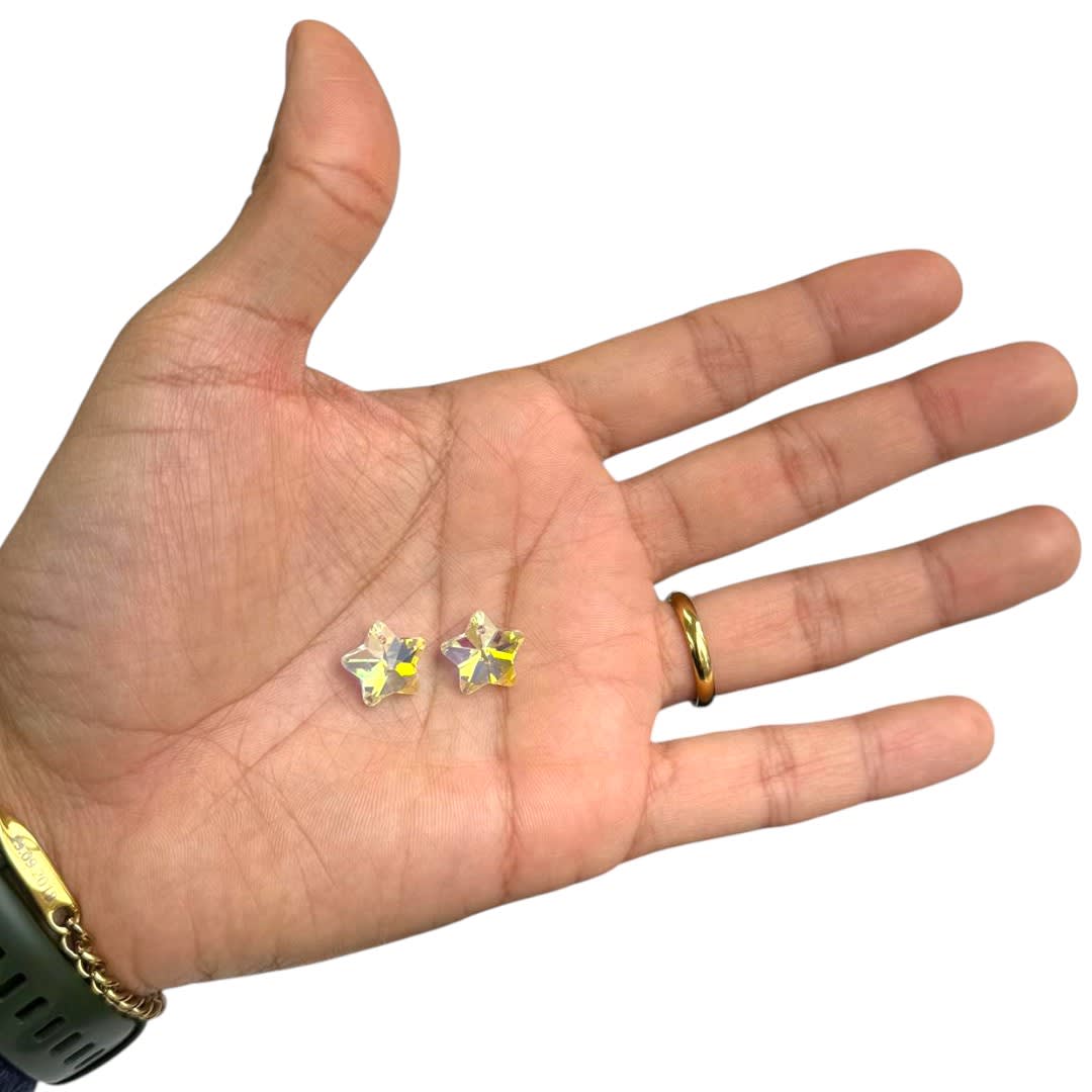 Pasador cristal chino tornasolado 13 mm estrella / unidad3