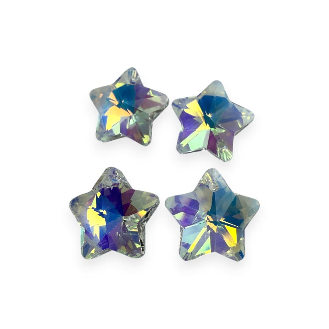 Pasador cristal chino tornasolado 13 mm estrella / unidad1