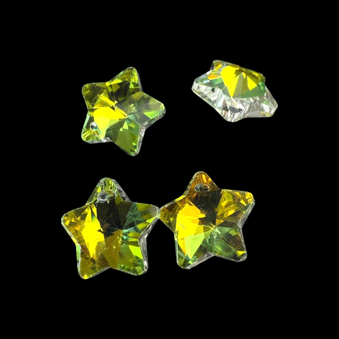 Pasador cristal chino tornasolado 13 mm estrella / unidad2
