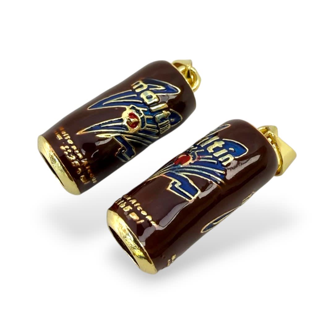 Dije colgante esmaltado maltín polar lata 3D 20x8 mm baño de oro / unidad4