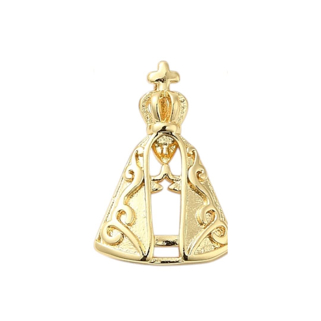 Dije colgante virgen del valle 20 mm baño oro / unidad6
