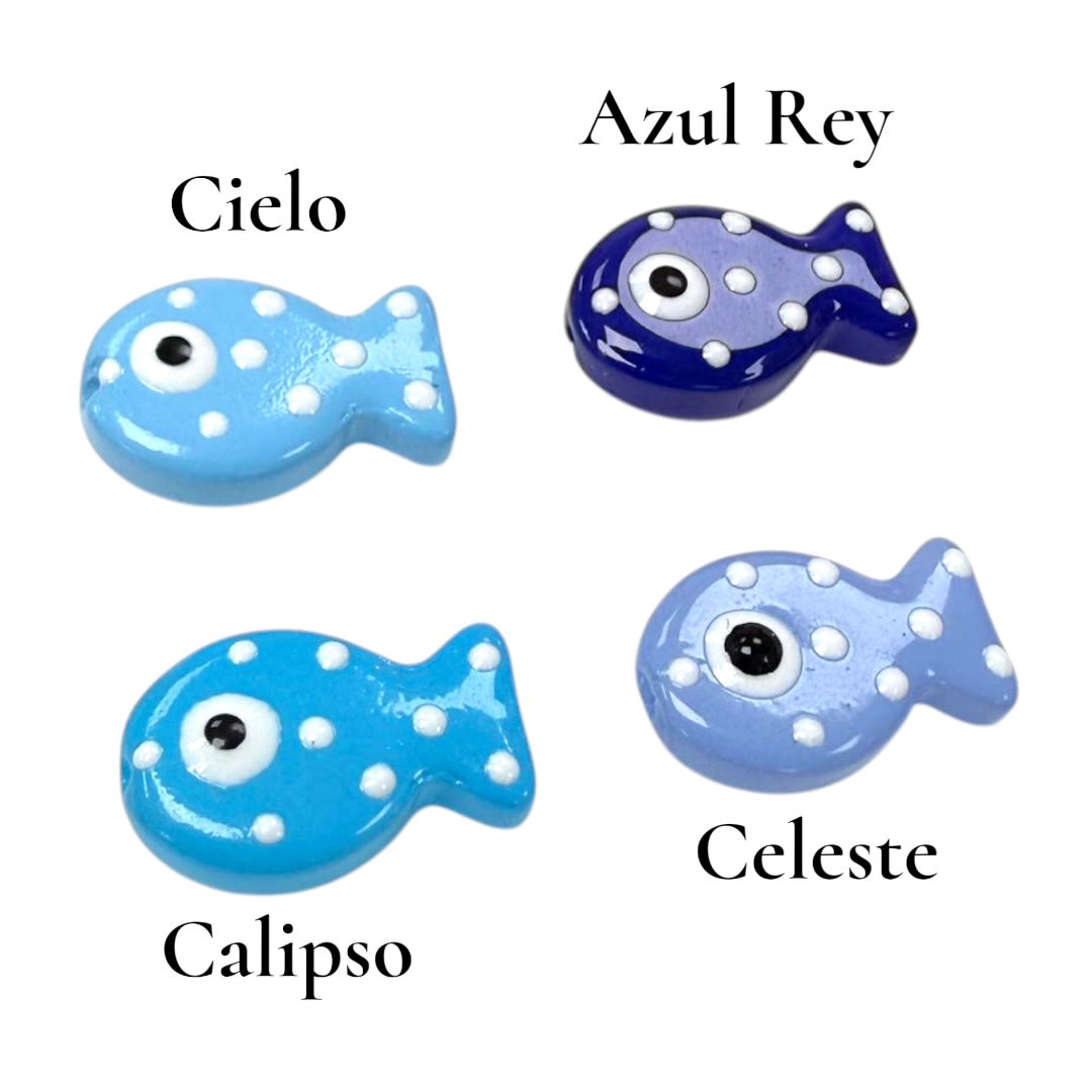 Dije pasador Pez pescado 19.5 mm murano / unidad16