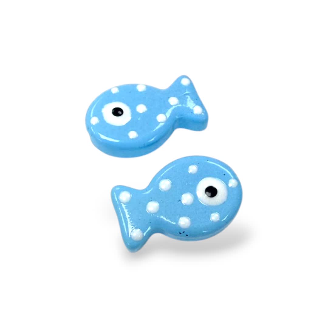 Dije pasador Pez pescado 19.5 mm murano / unidad14