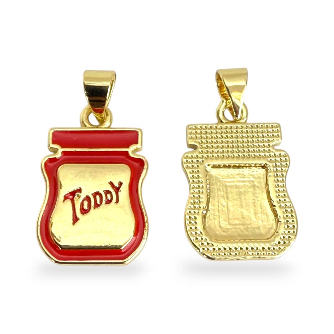 Dije colgante esmaltado chocolate toddy Venezolano baño de oro / unidad3