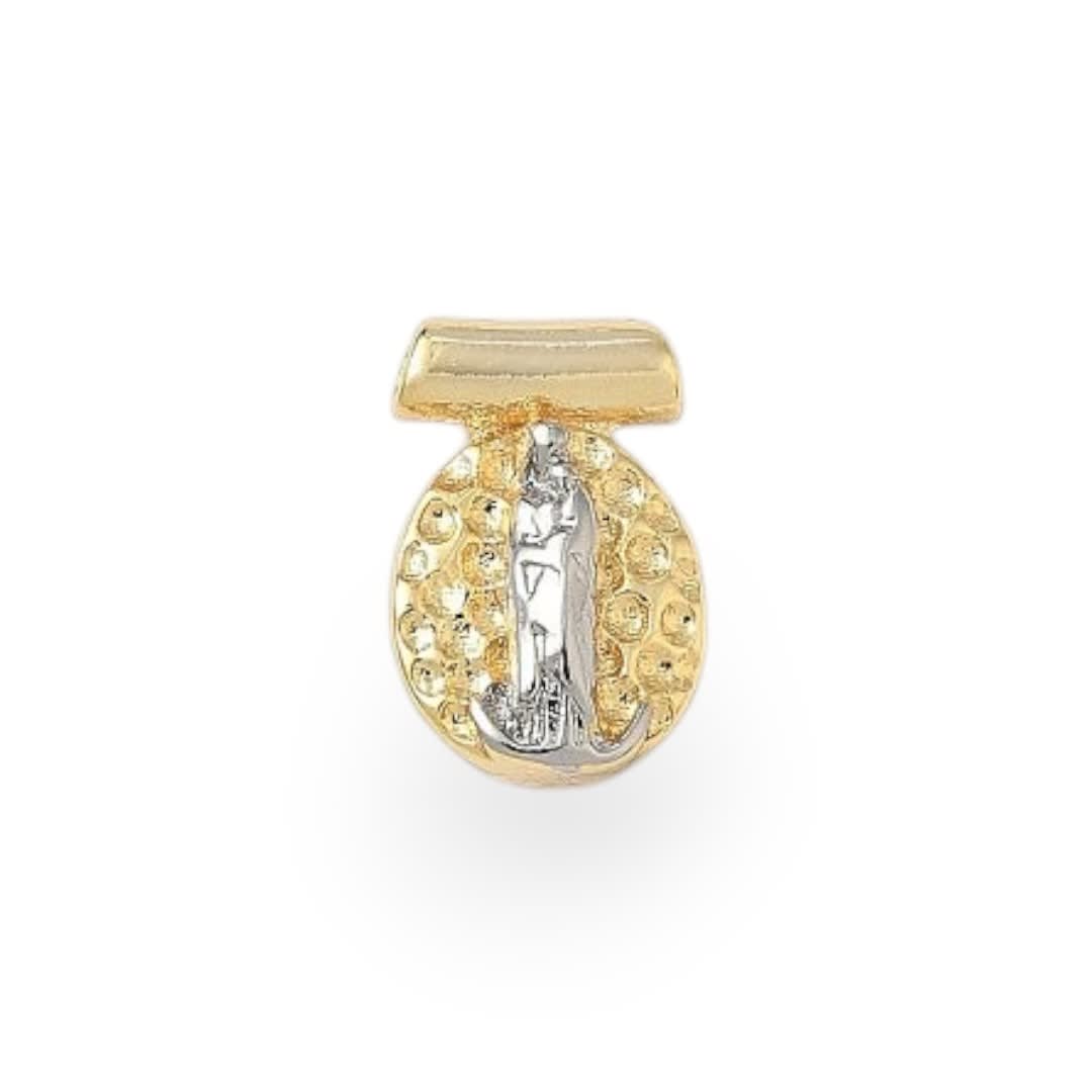 Dije pasador escapulario religioso 14x9.5 mm baño oro / unidad8