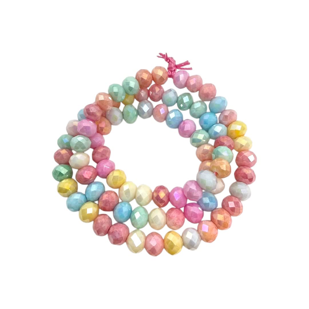 Sarta cristales 6 mm murano facetado brillante / tira3